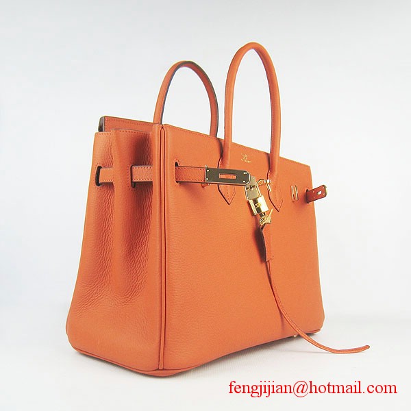 Hermes Birkin 35cm Tendon Veins Leather Bag Orange Gold Hardware Hermes Birkin 35cm Tendon Veins Leather Bag Orange Gold Hardware